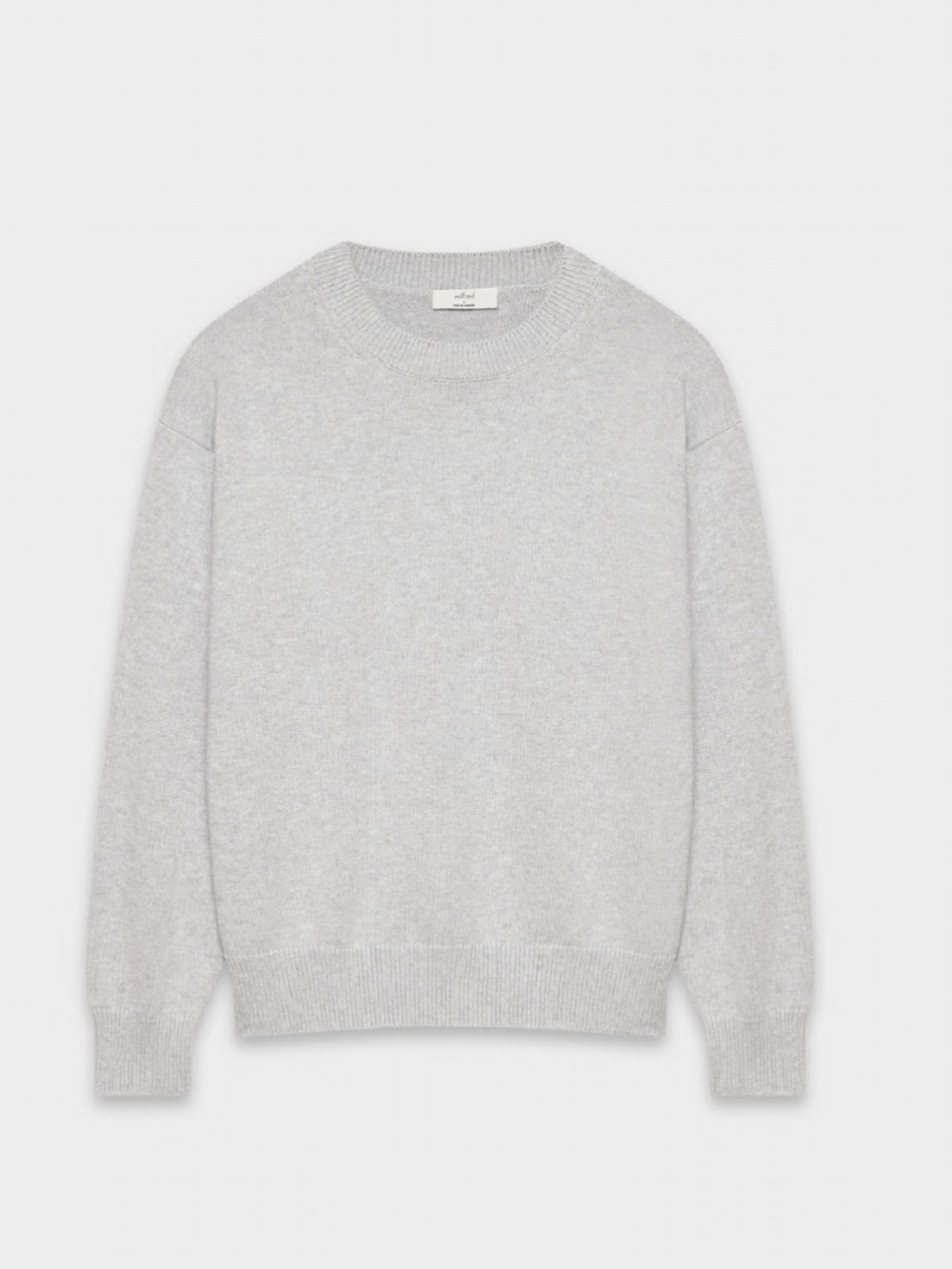 Aritzia Wilfred Cotton Charm Isabelle Sweater Heather Chrome Grey Medium NWT